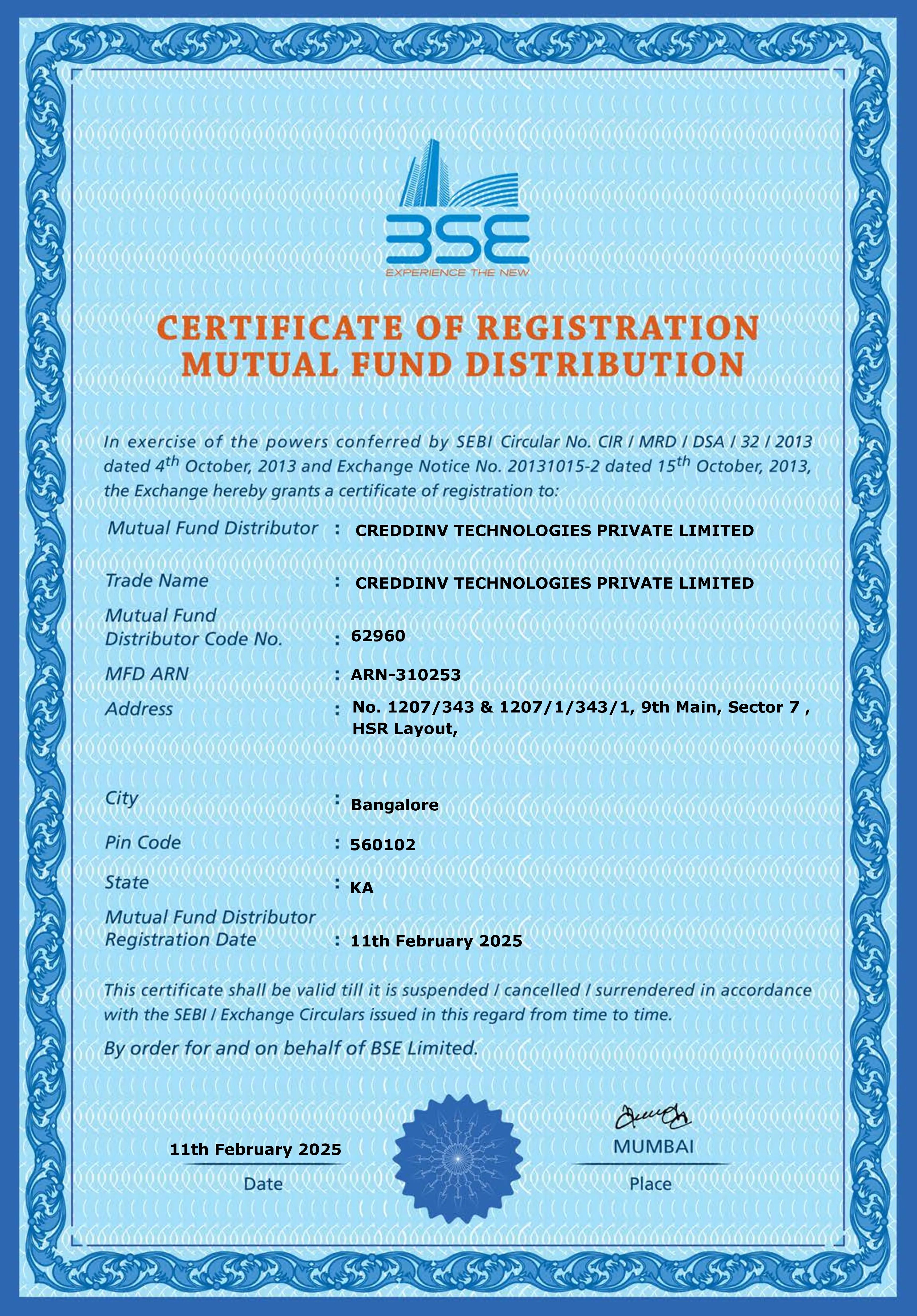 certificate